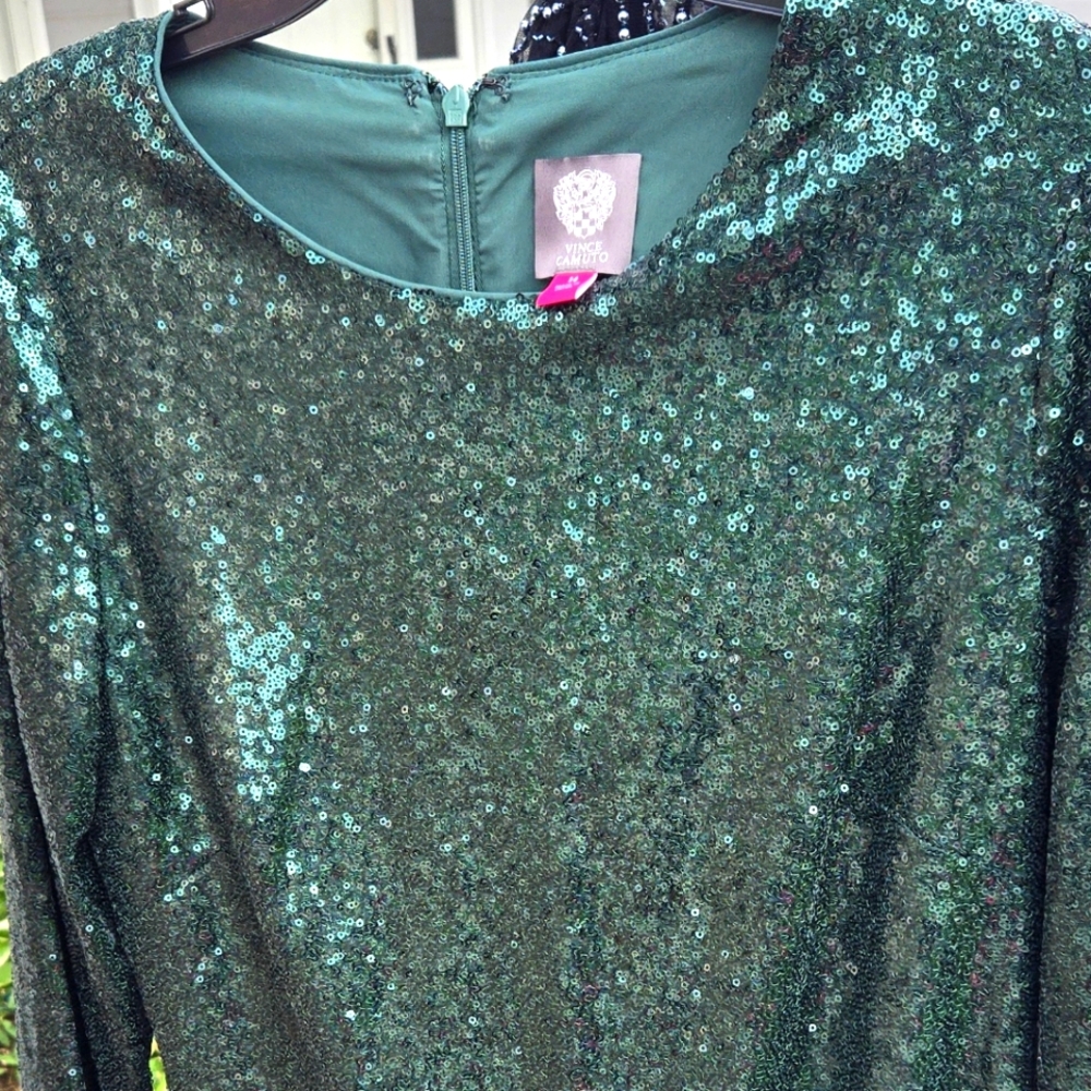 Green sequin cocktail dress